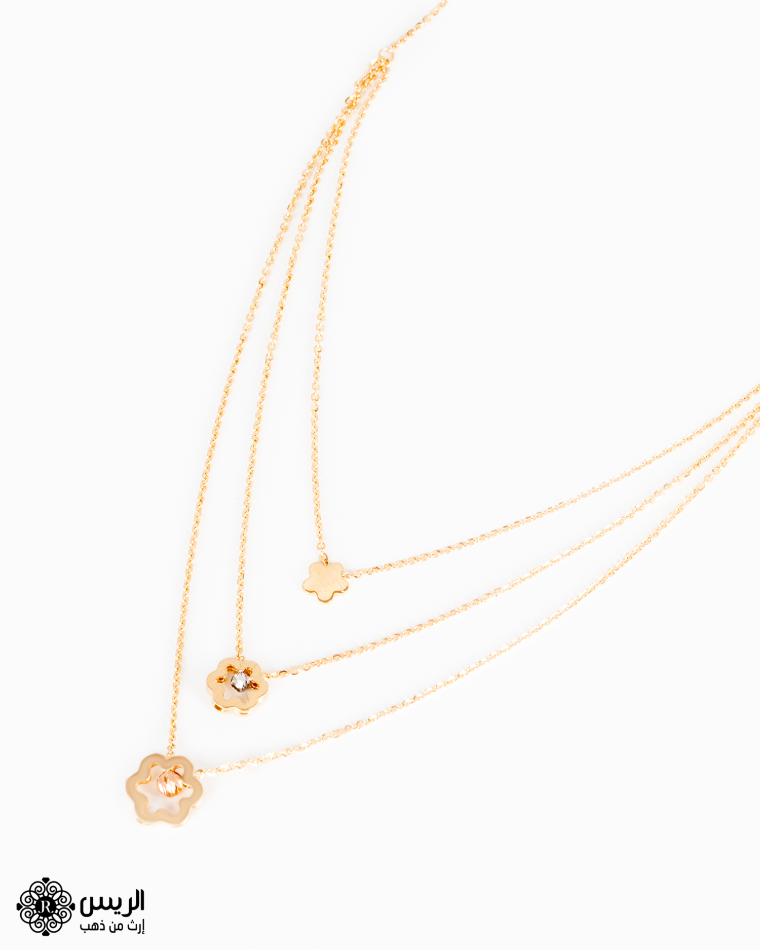 Raies jewelry Necklace Italian Design three Levels عقد تصميم إيطالي ثلاث صفوف الريس للمجوهرات