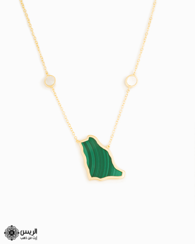 Necklace With Chain KSA Map Malachite Stone