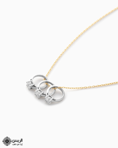 Pendant with Chain Trio Rings